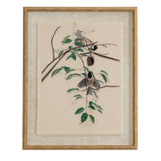 Flora & Fauna Collection Chickadees on Linen in Beaded Frame – Graceful Detailing and Timeless Appeal