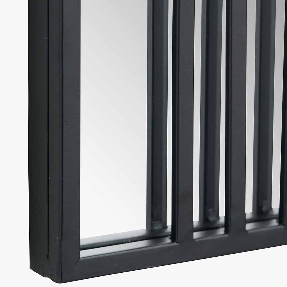 Set of 2 Mirrored Black and Gold Metal Wall Art