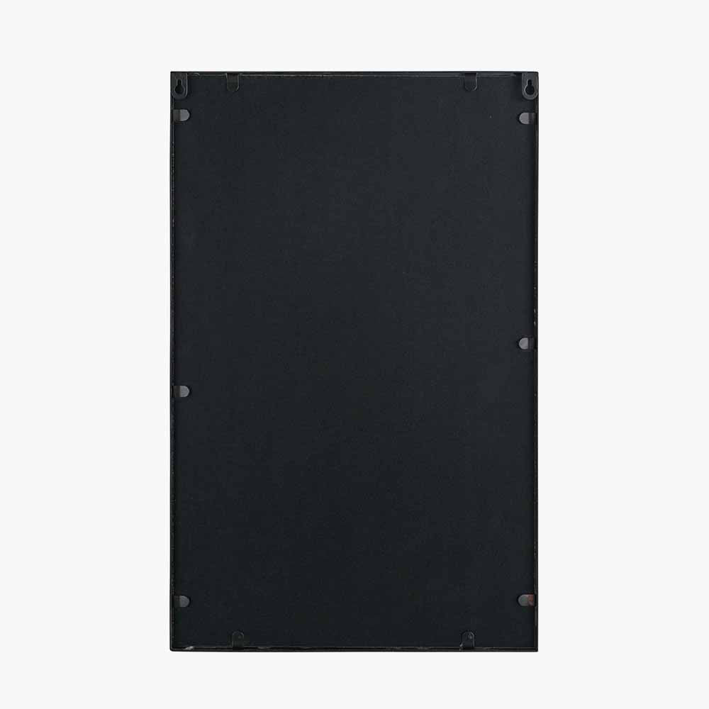 Set of 2 Mirrored Black and Gold Metal Wall Art