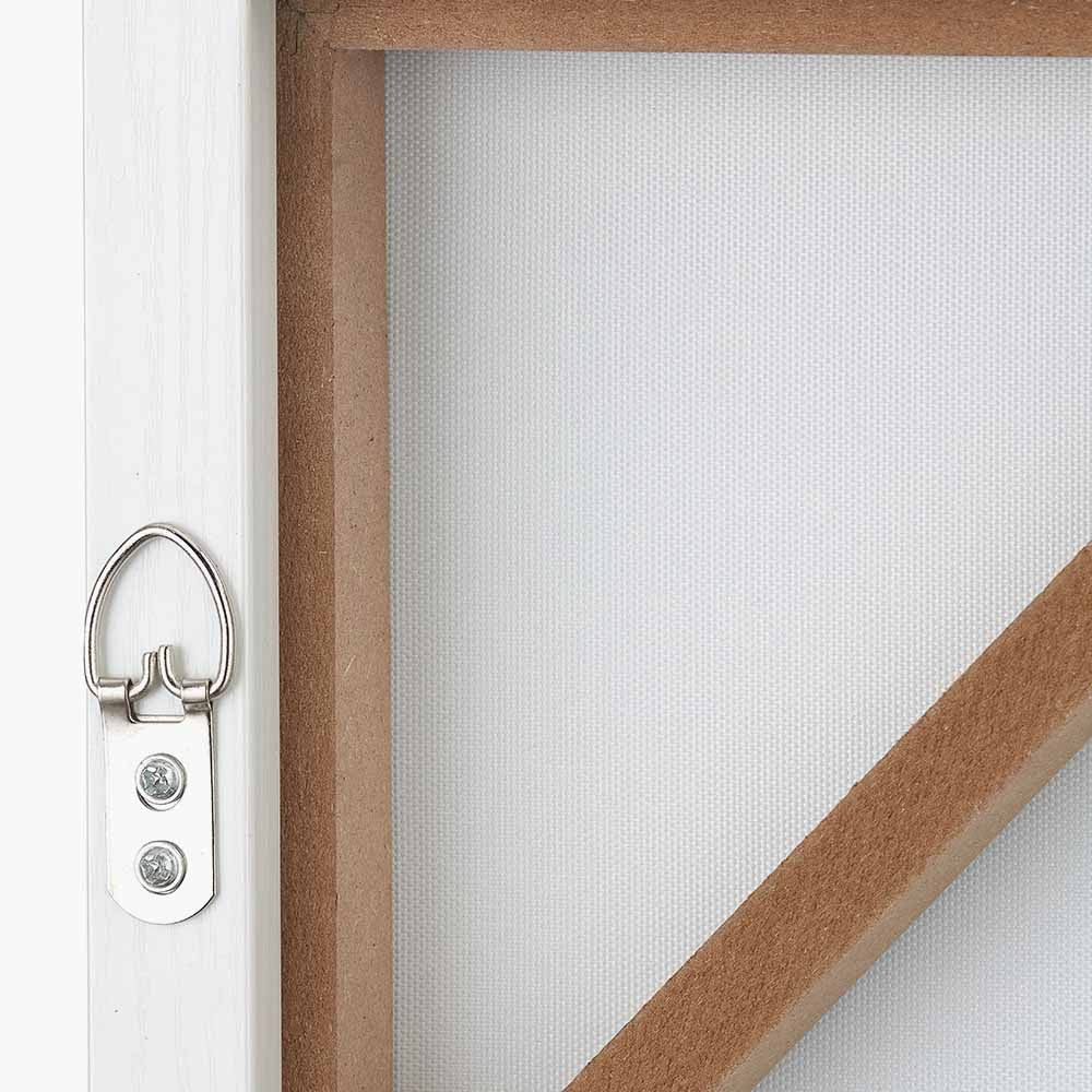 Blues Abstract Canvas with White Frame – Modern Blue Wall Art for Contemporary Interiors