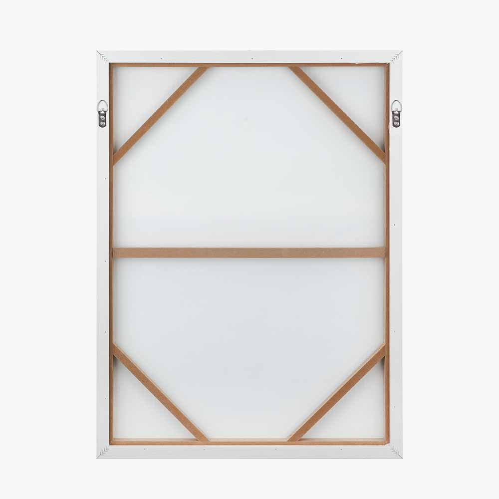 Blues Abstract Canvas with White Frame – Modern Blue Wall Art for Contemporary Interiors