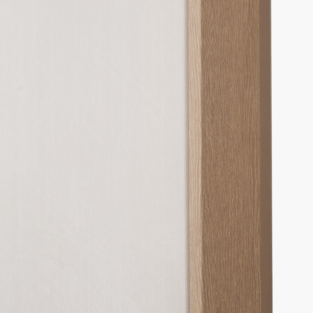 Set of 3 Natural and White Birds Canvases with Natural Frames