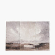Set of 3 Grey and Neutrals Abstract Landscape Canvases